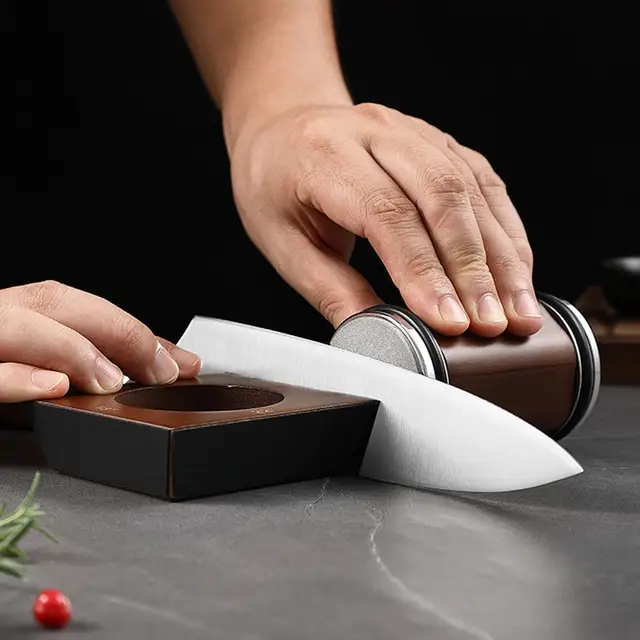 Knife Sharpening Tumbler Knife Sharpener with Industry Diamonds Knife  Sharpener Suitable for Knives and Scissors, Grind and Polish the  Blade,Magnetic