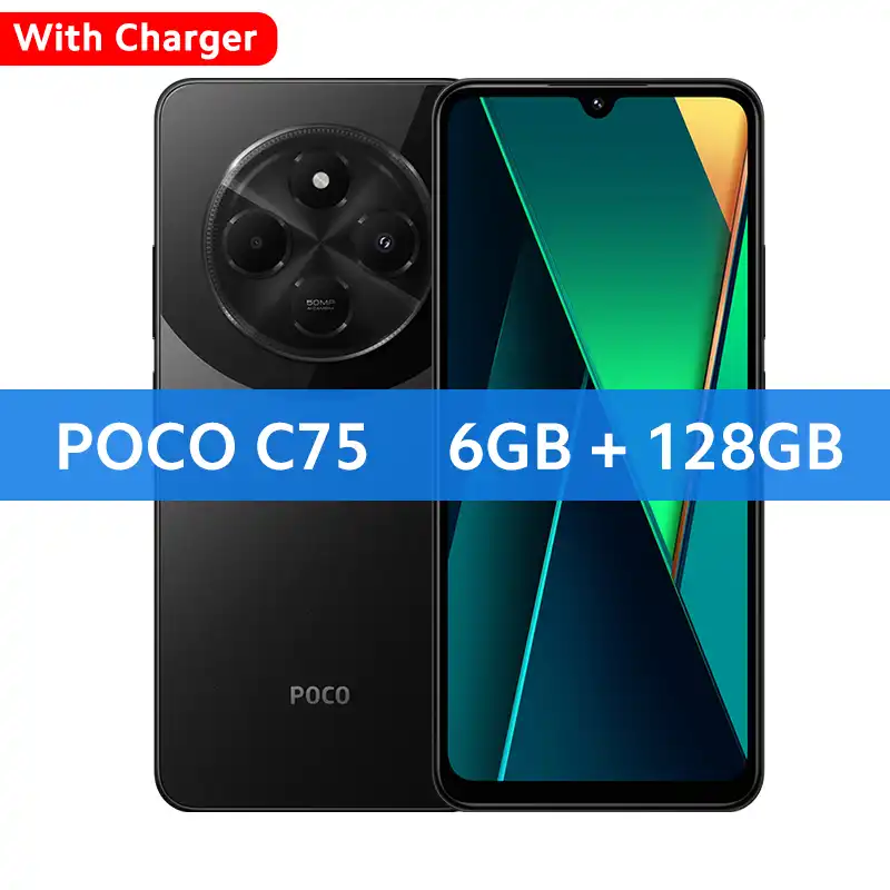 POCO C75 50MPカメラ 6.88インチグリ-ン色 POCO unveils the affordable C75 smartphone with 6.88-inch display