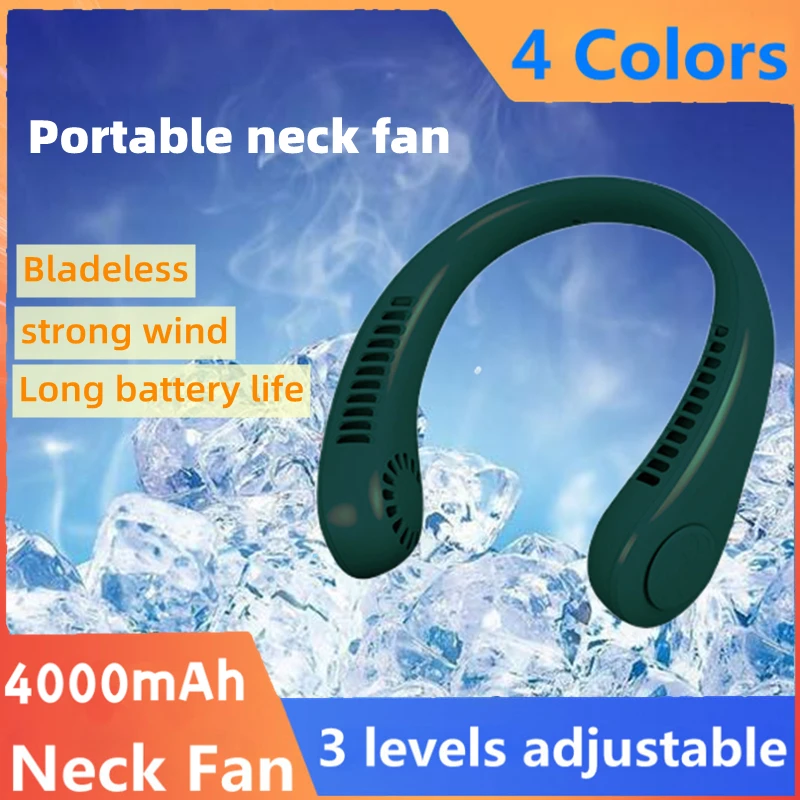 

Hanging Neck Fan Leafless Outdoor Sports Wireless Silent Portable Fan Rechargeable Usb Cooler Neckband Fan Cooling Mini Fan