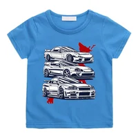 Cartoon Japan Anime Initial D Tshirt Kids Car Print Casual for Children Unisex Fashion T-shirts for Girls Boys Graphic Tee 2