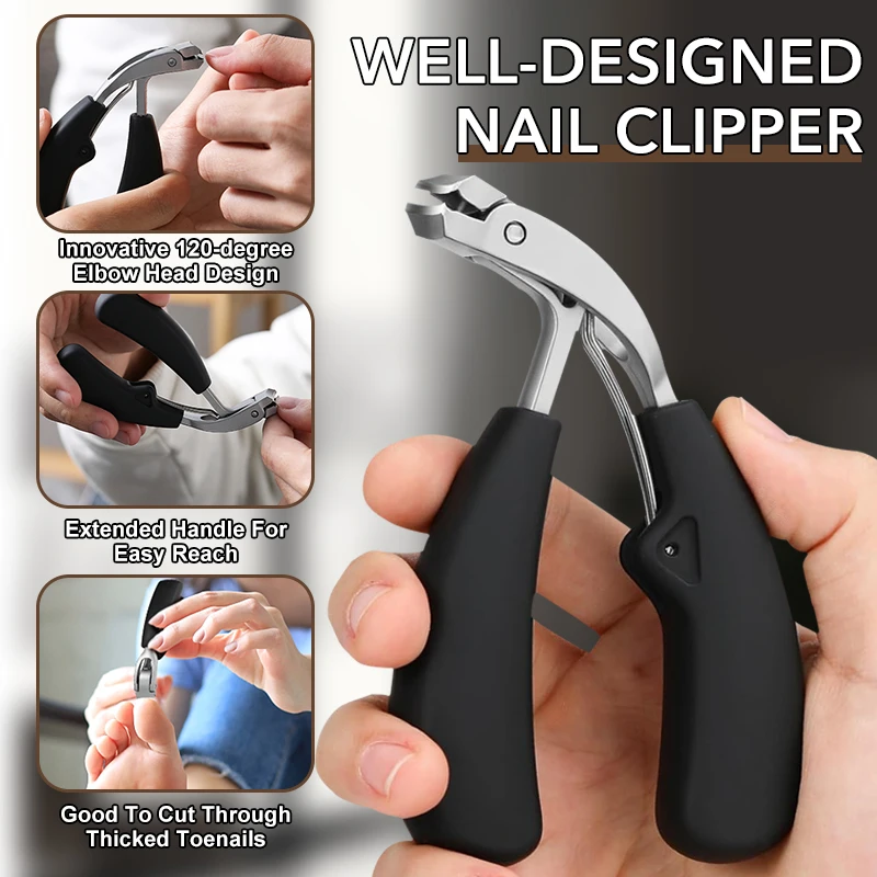 Angled Toenail Clippers for Thick or Ingrown Toe Nails Sharp Slanted-Curved Blade Trimmer Rubber Handle Fingernail Cutter nail clipper nail clippers toe nail clipper
