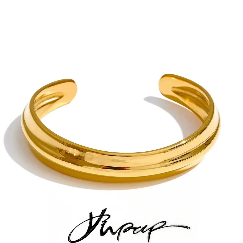 Yhpup Stainless Steel Metal Bracelet Bangle for Women