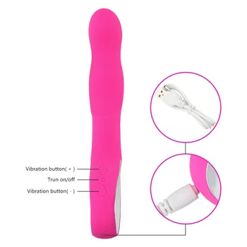 G-spot Vibrator USB Rechargeable Magic Wand Massager 10 Speed Erotic Vibrators Bullet Sex Product Adult Sexy Toy for Woman 3