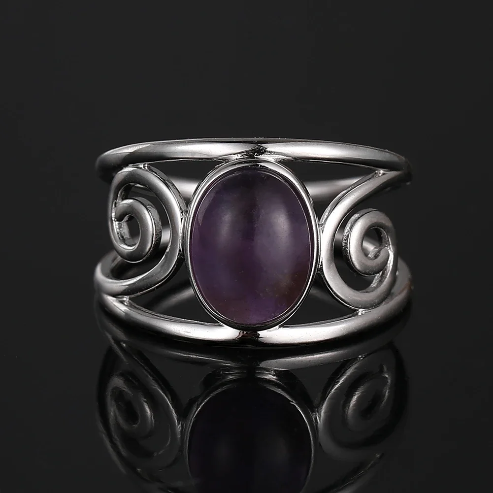 Elegant Green Jade Gemstone Silver Ring - Vintage Style Women's Fine Jewelry