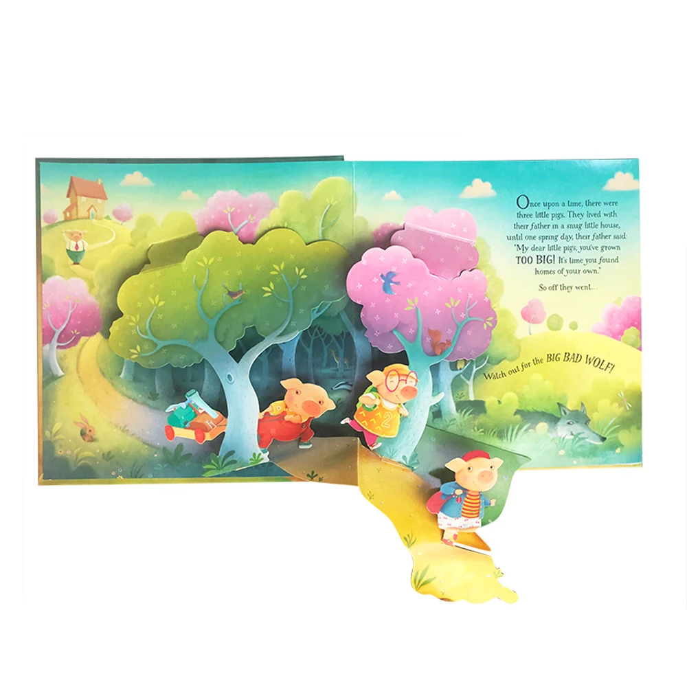 Usborne Pop-Up Three Little Pigs English 3D Flap Picture Books Kids Reading Book baby learn English language Books for Children 6