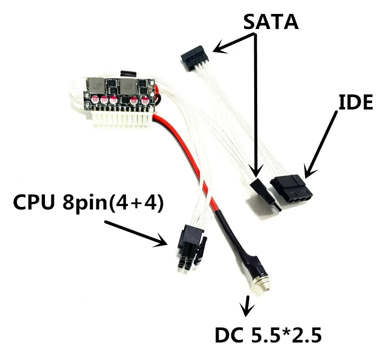 ATX Switch Mining PSU 24pin MINI ITX DC To ATX PC Power Supply - 13.5-25V, 24V 250W Gallium Nitride On-board Computer Battery Description Image.This Product Can Be Found With The Tag Names Computer Cables Connecting, Computer Peripherals, Dc, PC Hardware Cables Adapters