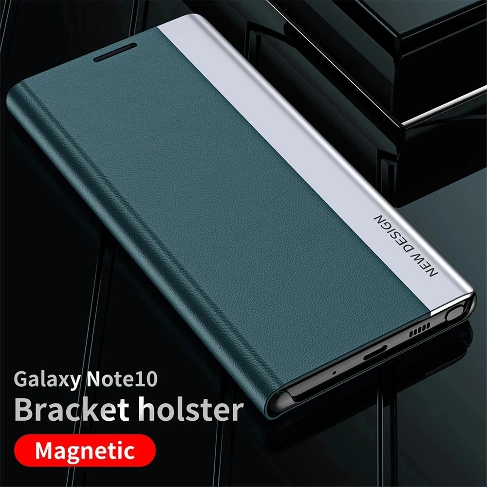 Elegant Leather Plating Magnetic Stand Flip Phone Case