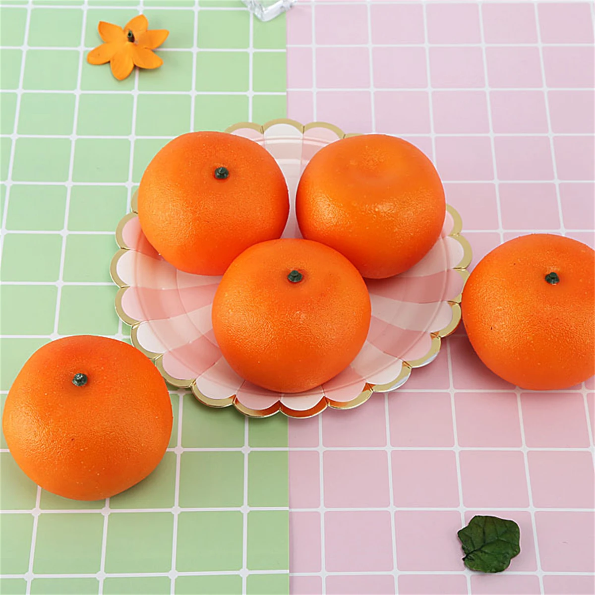 6PCS Simulation Oranges Artificial Tangerines Model Fake Fruit Home Furnishings Restaurant Fruit Tray Decoration Photography artificial fruits and vegetables