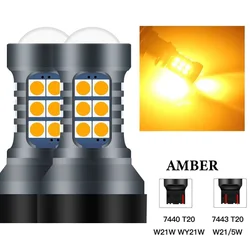 2 - Pack LED Car Signal and Reversing Light Bulbs - High - Performance T20 LED with 27SMD 3030 Chip, Plug and Play (2PCS)