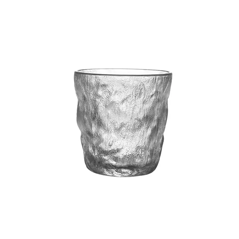 Glass Drinking Bottle Simple Glacier Glass Water Cup Rock Whiskey Wine Cup Coffee Tree Bark Pattern Beer 280ml/330ml