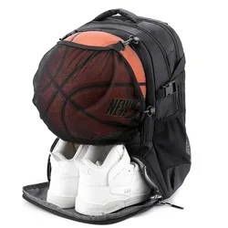 Versatile Sports Backpack with Ball Holder & Shoe Compartment (Black)