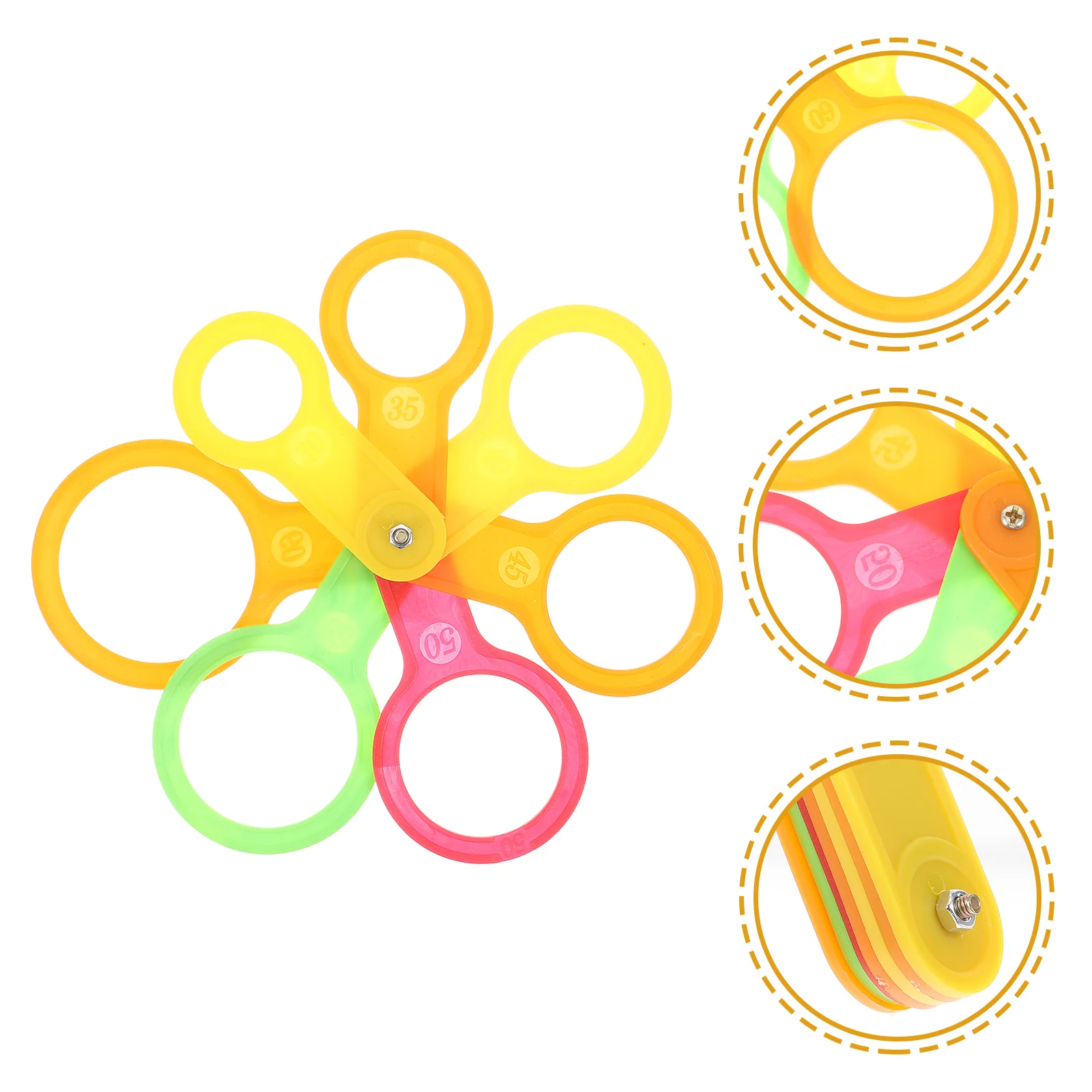 

Peaches Fruit Measuring Ruler Lap Plastic Tool for Fruits Universal Rings Diameter
