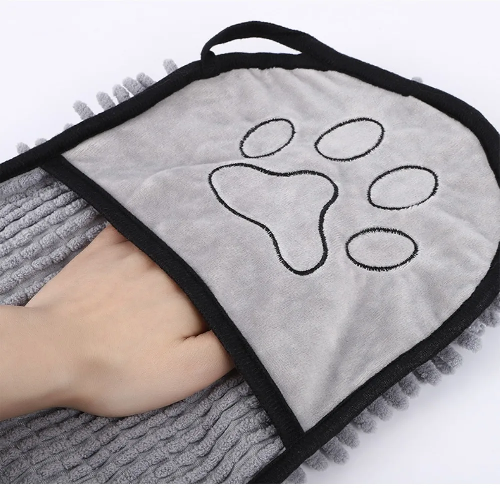 New Soft Glove Style Pet Towel Comfortable Pet Microfiber Bath Towels Cleaning