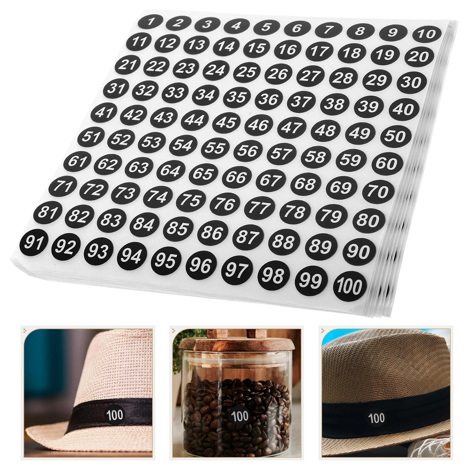 

50 Sheets Round Number Stickers Adhesive Labels Numbers Waterproof Small for Classroom Identification Multipurpose Serial Sign