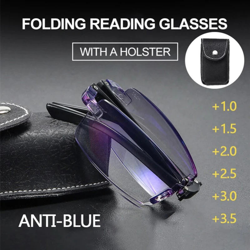 

Reading Glasses Men Folding Presbyopic Glasses 2022 Ultra-light Anti-blue Light Glasses with Box Reading Glasses +1.0 To +4.0