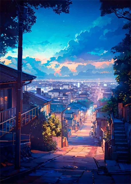 thumbnail image 1 of Pósteres e impresiones en lienzo de arquitectura de Sakura con paisajes callejeros japoneses, pinturas de arte mural para decoración del hogar y sala de estar moderna, 1 of 5