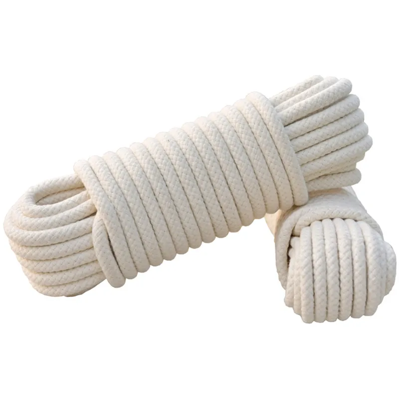 1.5-20mm Natural Hand Woven Corespun Cotton Rope Tapestry Decoration Flagpole Tent Pull Rope DIY Textile Craft Woven String