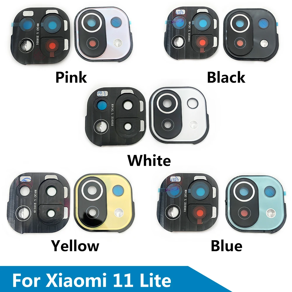 

15PCS Lots Rear Back Camera Glass Lens With Frame For Xiaomi Mi 11 Lite / Poco F3 / Mi 10 Lite Cell Phone Repair Xiamomi Xiaiomi