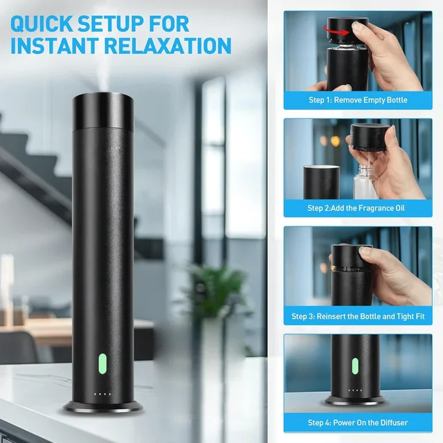Waterless Scent Diffuser Remote Control Essential Oil Diffusers Hotel Collection Diffuser Scent Air Machine for Home Black 5