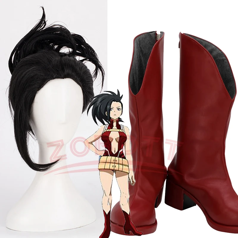 

Boku no My Hero Academia YAOYOROZU MOMO Cosplay Shoes Costume Prop Boots Halloween Men Women Custom Made wig