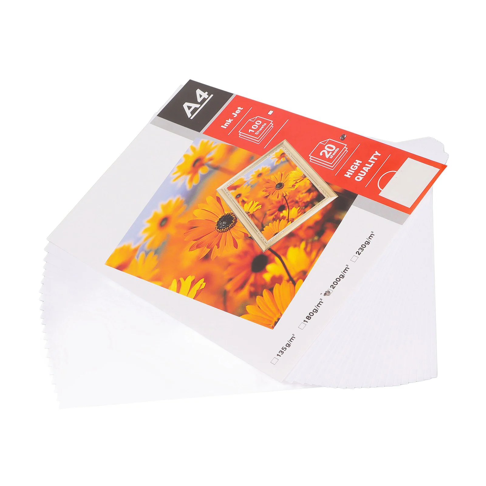 20Pcs Matte Photo Paper Durable Paper A4 8.3x11.7in Glossy Surface Water Resistant High Light Photo Printer Paper