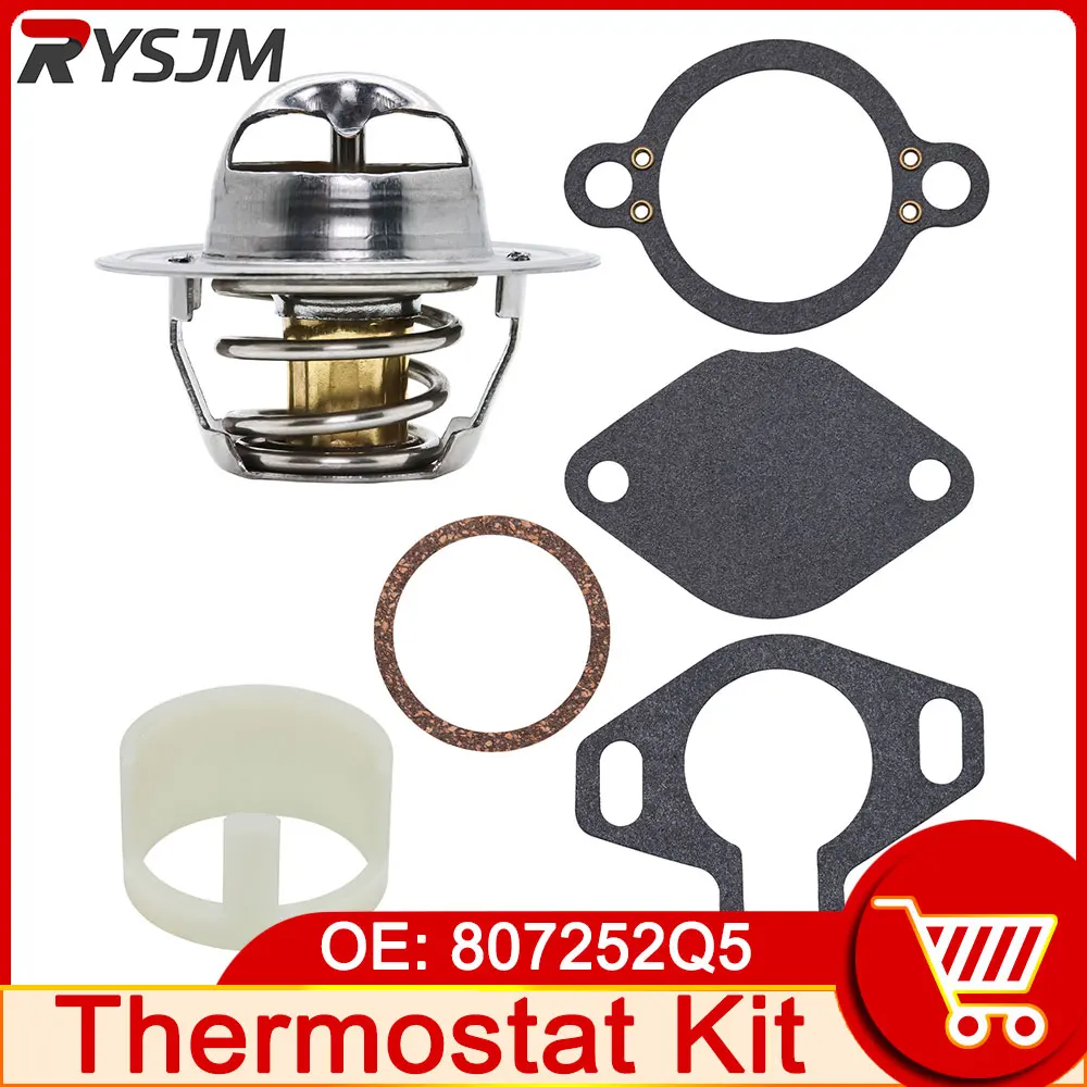 Thermostat kit 807252q5 replacement for mercruiser with sleeve 160 4