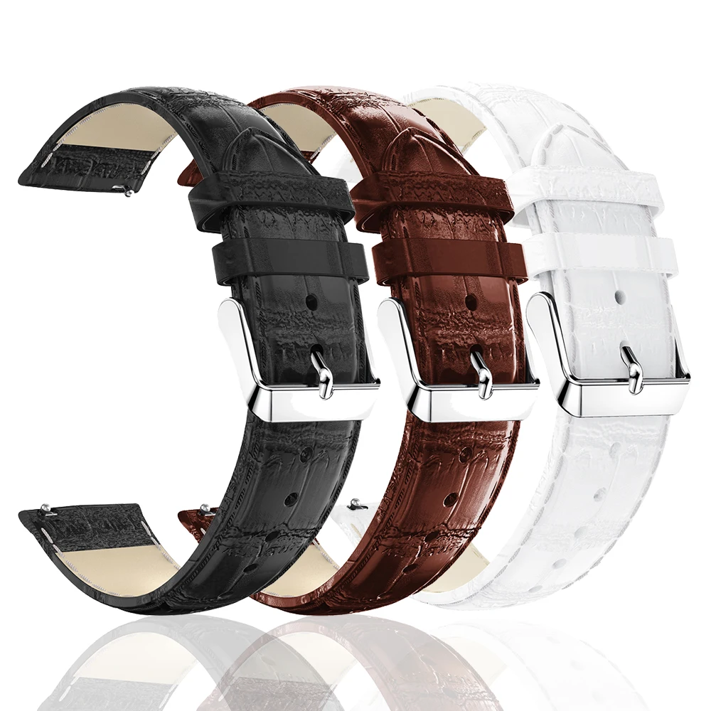 

For Garmin Forerunner 265 255 55 245M 158 Strap 22mm 20mm Leather Bracelet For Garmin Vivoactive 3 4/Venu 2 Plus SQ 2 Watchband
