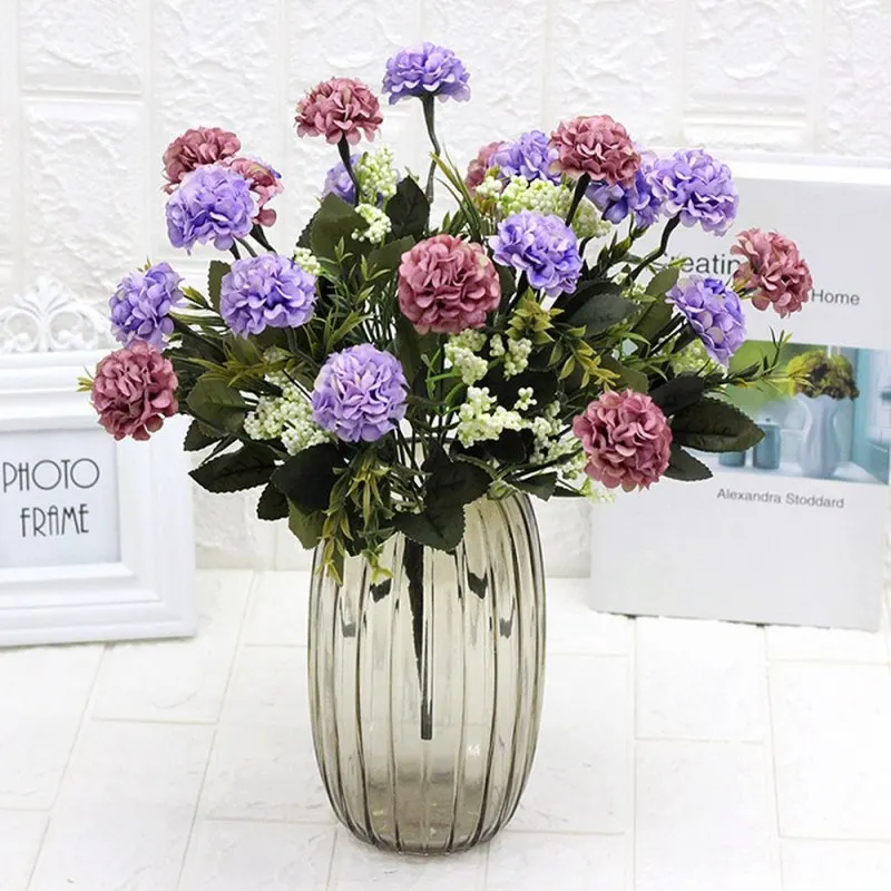 Artificial Flowers Bouquet 7 Big Heads/ Peonies Silk 4 Bud Flowers Wedding Home Decoration Fake