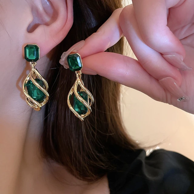 Green Jewel Earrings 2024 | favors.com