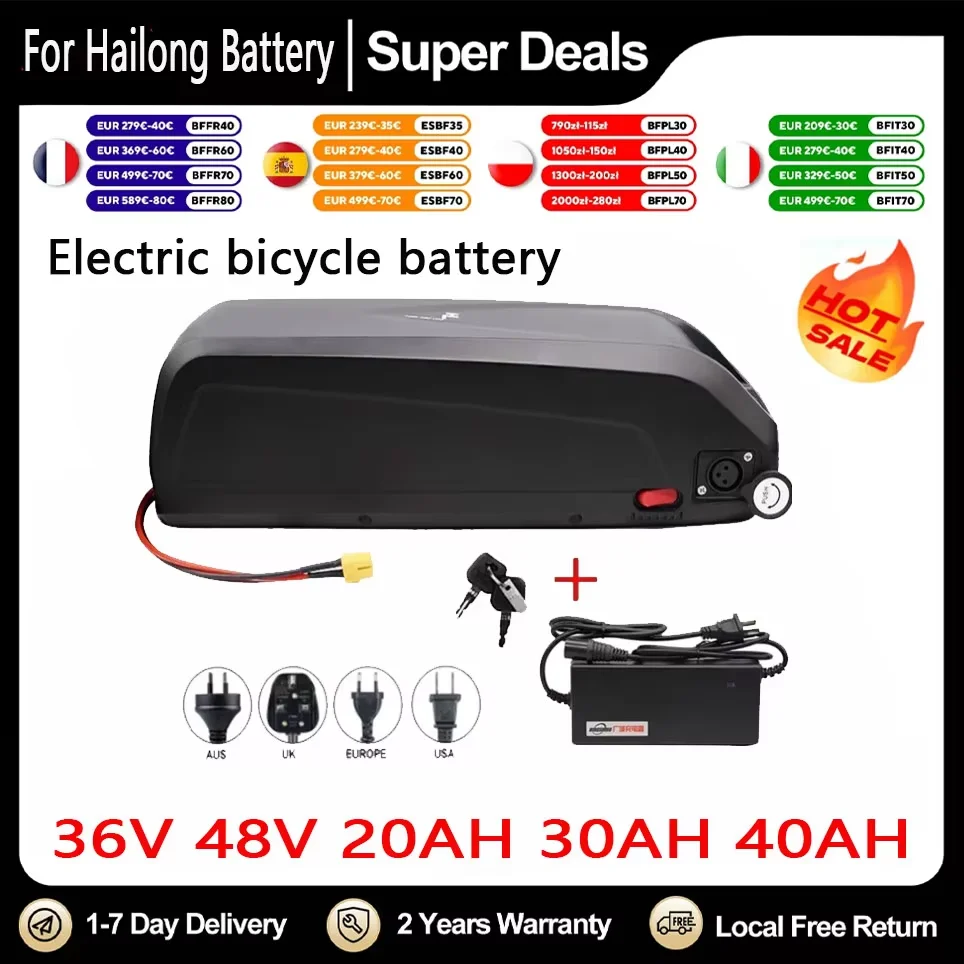 highquality48VBrandNewOriginal20Ah30Ah40AhforHailongBatteryforBafangBBS02BBS03BBSHDMotor+BMSCustomizablePlug-AliExpress