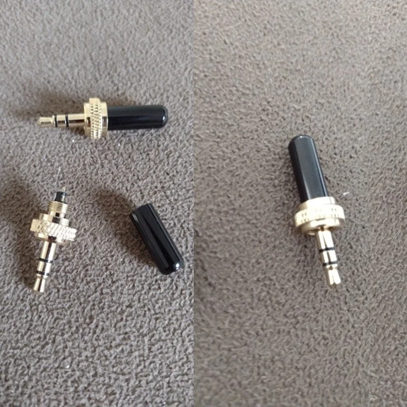 5Pcs 3.5Mm Plugs Metal Connector Mini 3.5Mm Screw Lock Stereo Jack Plug With M6 Internal Thread