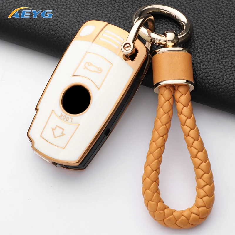 Funda Para Llave De Coche BMW - TPU Protectora, Colores Champán Oro Y Plata, Protección Antigolpes Y Antirrayaduras