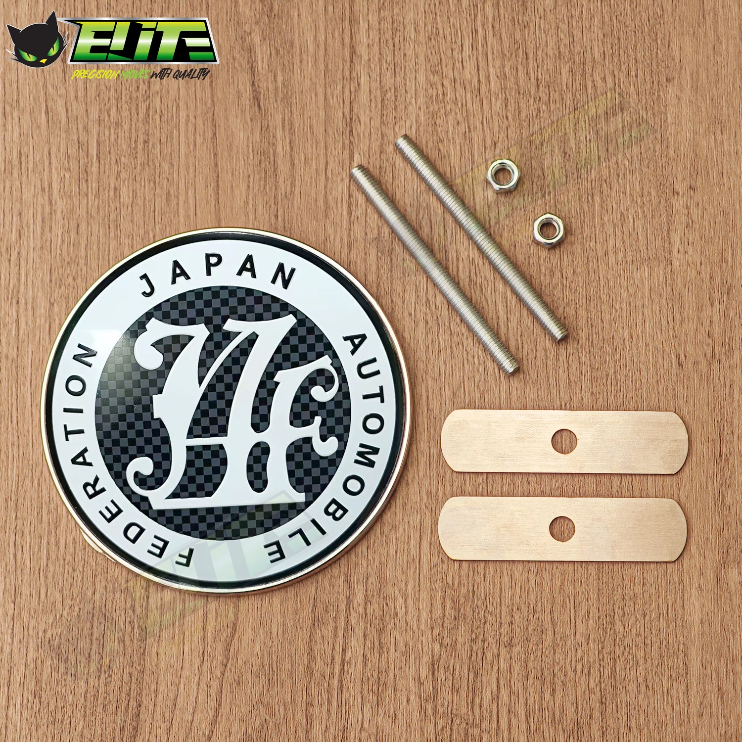 Emblème JAF (Japan Automobile Federation) Original Vintage - Chrome JDM