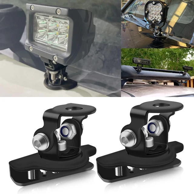 2PCS LED Work Light mounting Bracket Universal Hood Led Light Bar Mount Bracket Foglight lamp Holder for Off Road Jeep Truck SUV