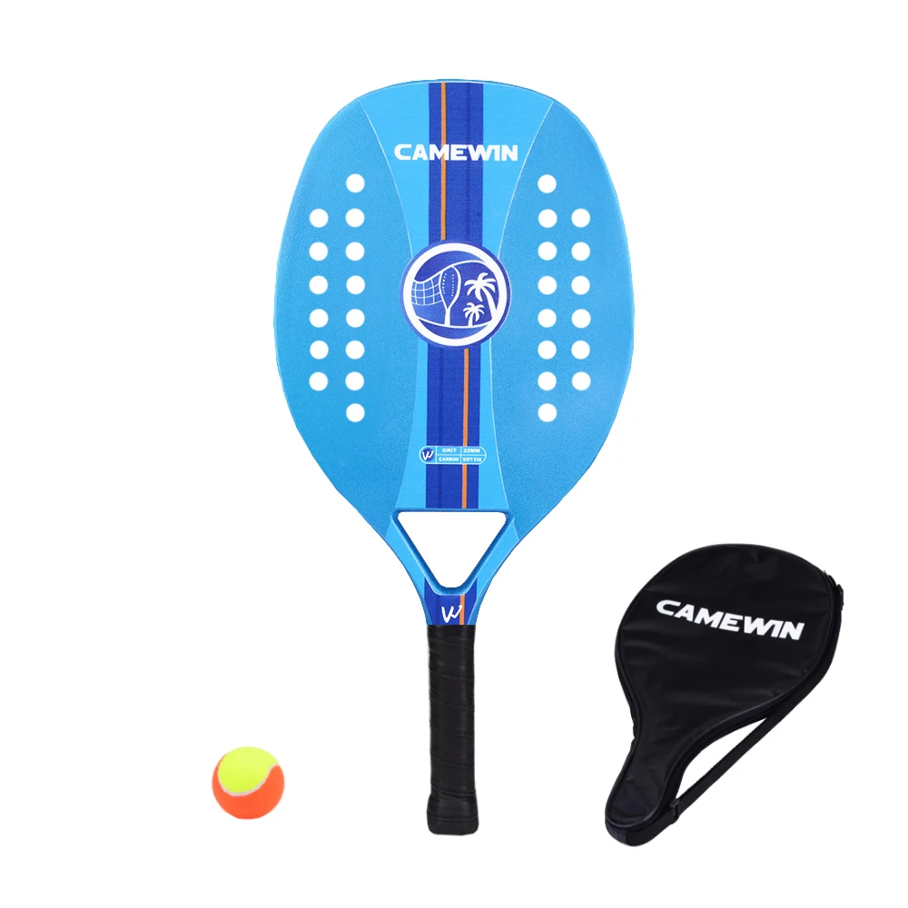 New Quality Carbon and Glass Fiber Beach Tennis Racket Soft Face Tennis Racquet with Protective Bag Cover