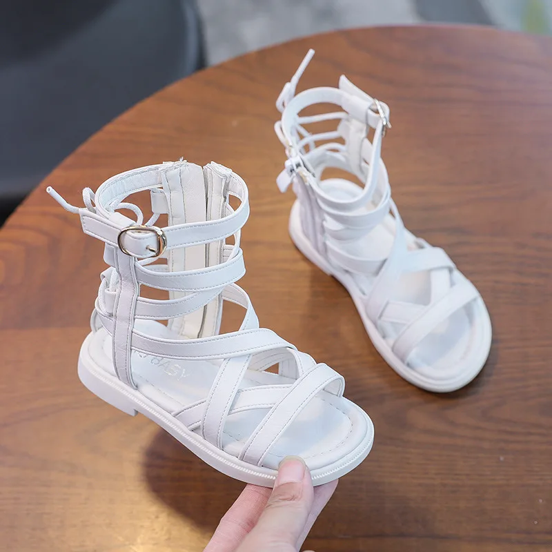 Summer Fashion Roman Boots High-top Girls Sandals Kids Gladiator Sandals Child Girls Kid Shoes
