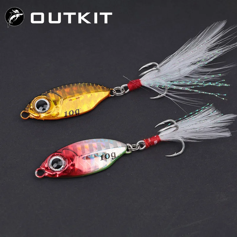 

OUTKIT рыболовные металлические приманки джиг 10g15g20g джигги длинное забрасывание рыболовная ложка приманка для джиггинга электронное лезвие для щуки окуня