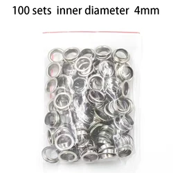 100 Sets Metal Eyelet & Punch Tool Kit for DIY Leather Craft & Clothing (Silver)