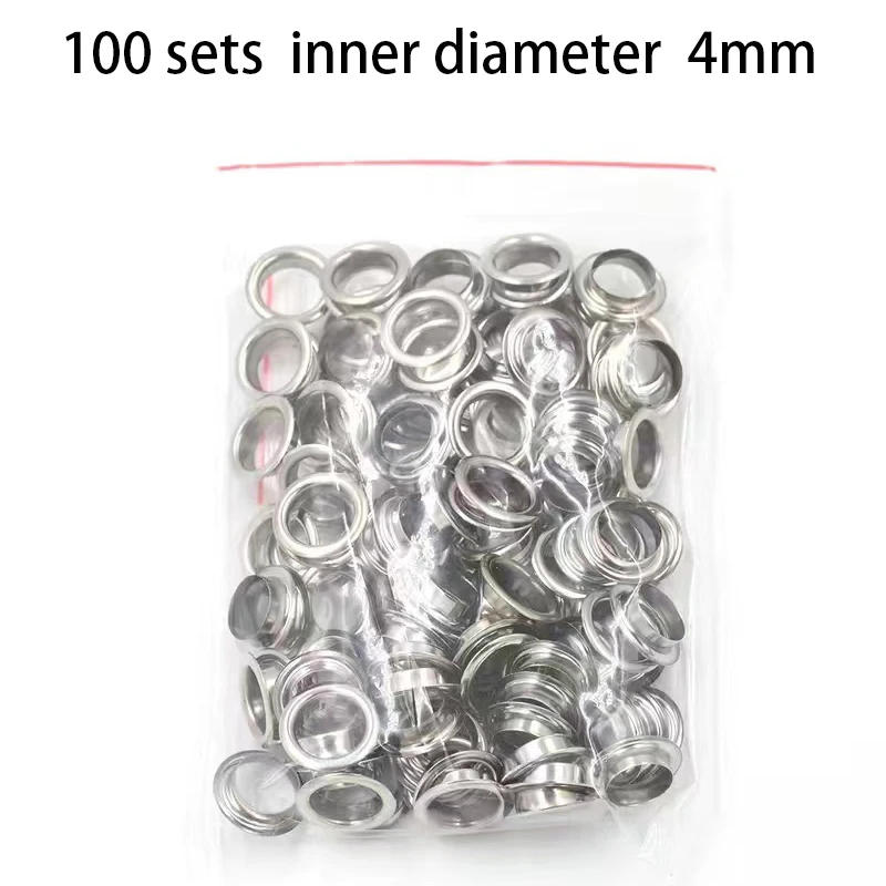 100 комплектів 4 мм металевих петель і петель Інструмент для штампування Втулка Набір ручних інструментів DIY Шкіряний ремісничий одяг Шкіряний ремінь Капелюх
