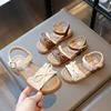 Girl's Summer Sandals Ruffles Matte Pu Leather Daily Kids Sliders Flat Stylish Open Toe Anti-slip Sweet Children Shoes 26-36 3
