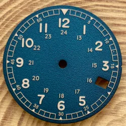 Vintage Black Hand Pilot Field Watch Dial Face - 29mm | No Logo Design with Numbers Markers (Green dial)
