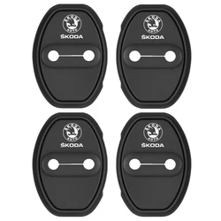 Silicone Car Door Lock Protector Cover - Set of 2 or 4, Universal Auto Accessory (4PCS)