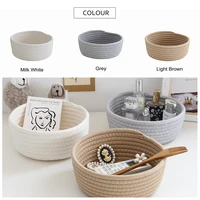 Nordic Cotton Rope Storage Baskets Woven Desktop Sundries Kids Toys Organizer Box Baby Dirty Clothes Laundry Basket Hamper 1PS 1