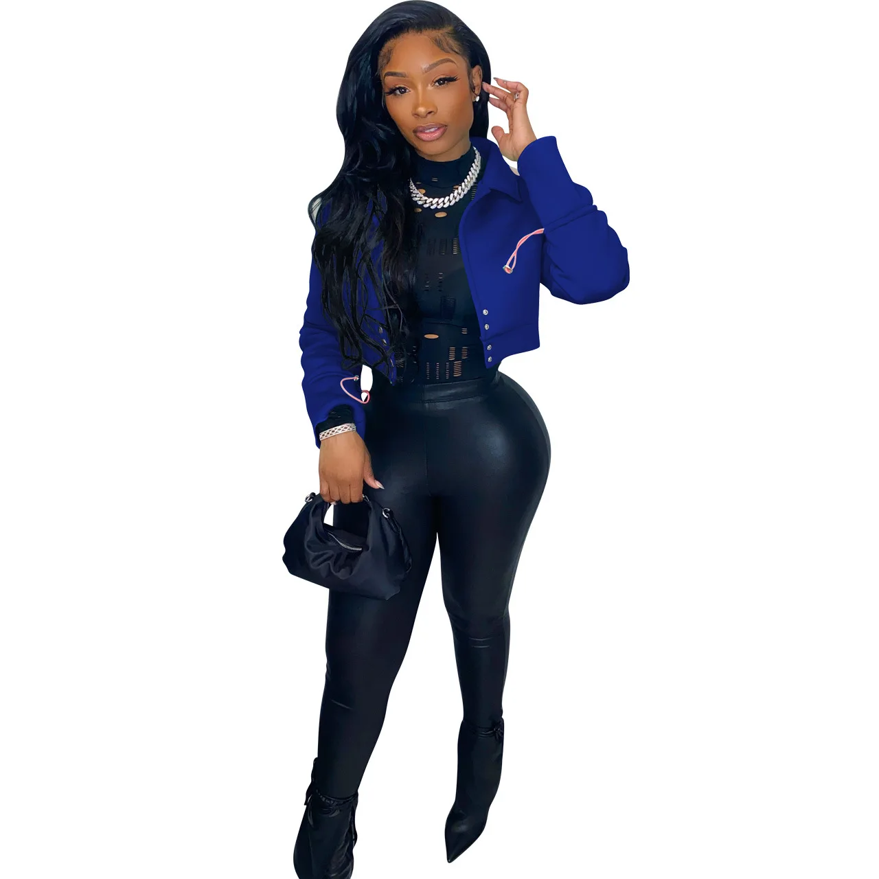 Casaul Women Cargo Jacket Coat Full Sleeve Solid Color Slim Bodycon Streetwear Clothes For Women Outfit