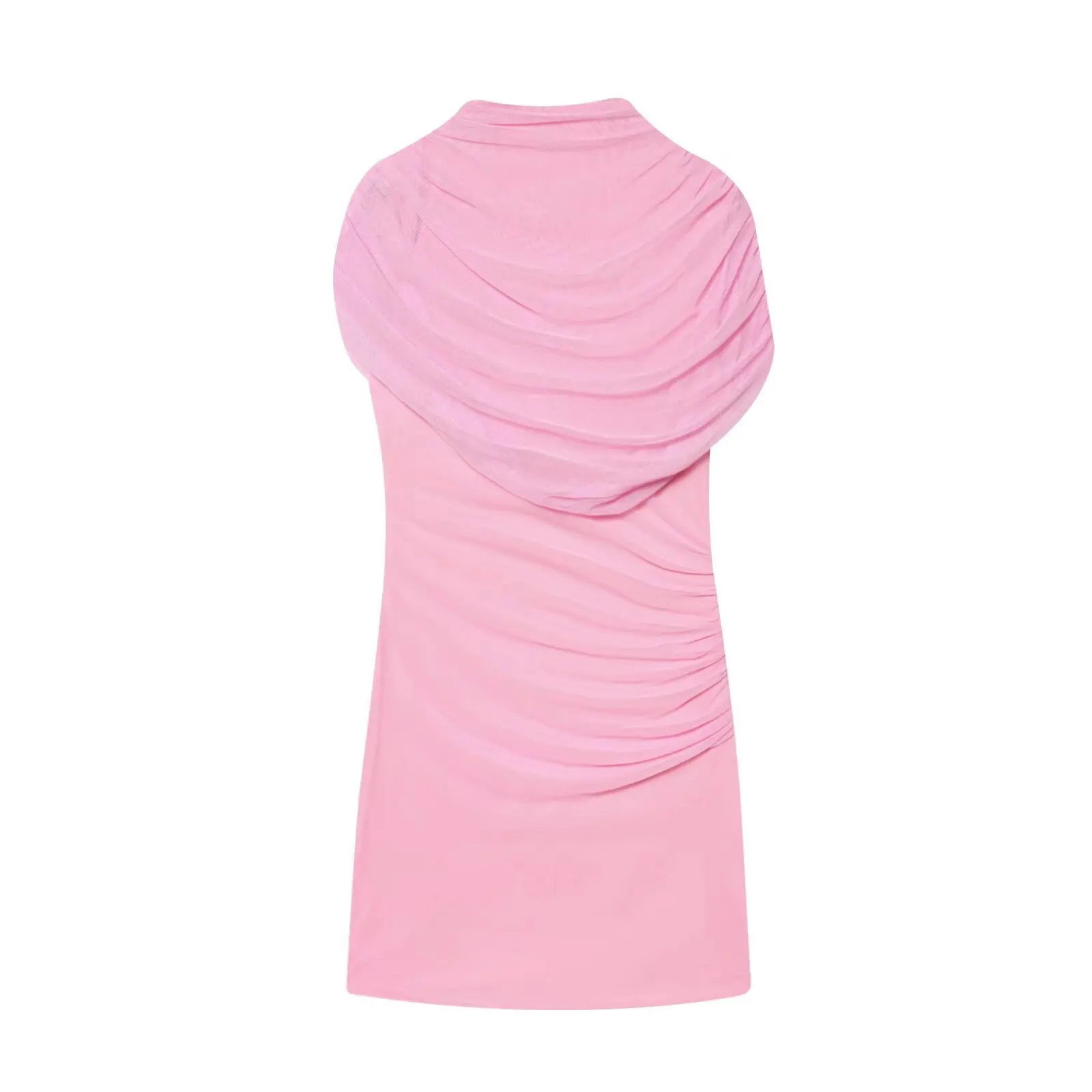 NLZGMSJ 2026 Frühling Sexy Chic Frauen Party Kleid Solide Stehkragen Ärmellose Kurze Vestidos Mode Weibliche Gestapelt Mantel Kleid – Detail 2