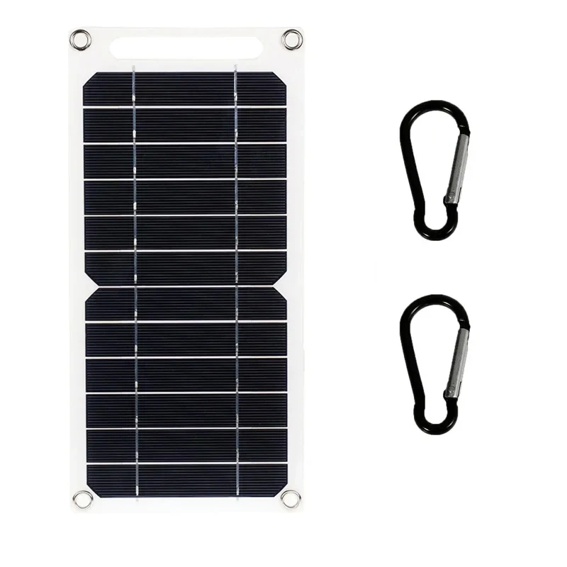 20W Solar Panel USB 5V Solar Cell Outdoor Hike Battery Charger System Panel Kit Mobile Phone Power Bank Watch