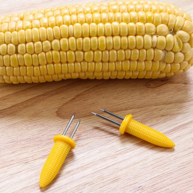 10/20Db Kukorica Nyárs Villák Rozsdamentes Acél Cob Bbq Villabarancs Hordozható A Sonkás Villákon Party Camping Piknik - Image 5