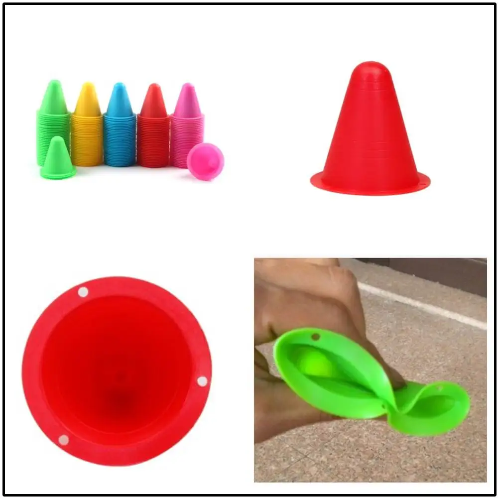 10pcs/lot Skating Marker Cone Roller Football Soccer Marker Cup Speed Agility Hurdle Training Equipment Slalom Roller Skate Pile