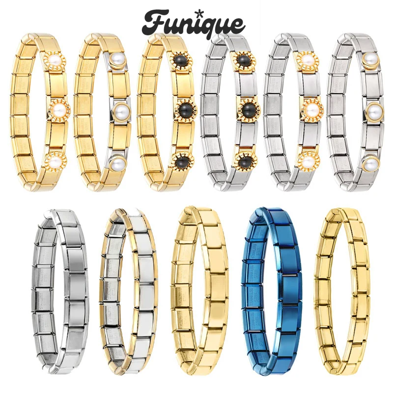 Neue kreative DIY Armband hochwertige Edelstahl Armband Damen schmuck 9mm breite italienische elastische Charme Geburtstags geschenk