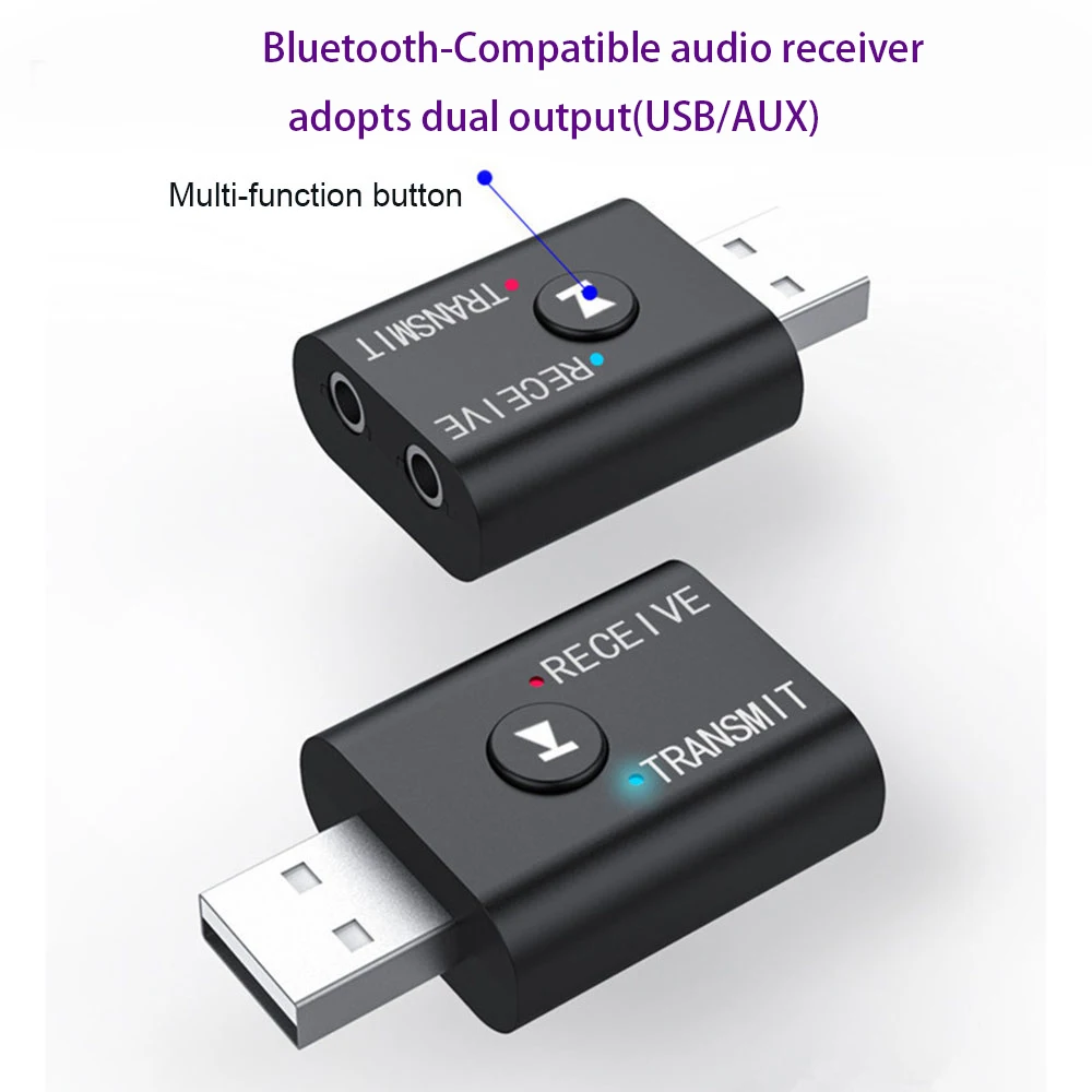 

Беспроводной аудио Aux Bluetooth-совместимый 5,0 передатчик приемник 2 в 1 адаптер кабель для автомобиля тв наушники Динамик Усилитель мощности